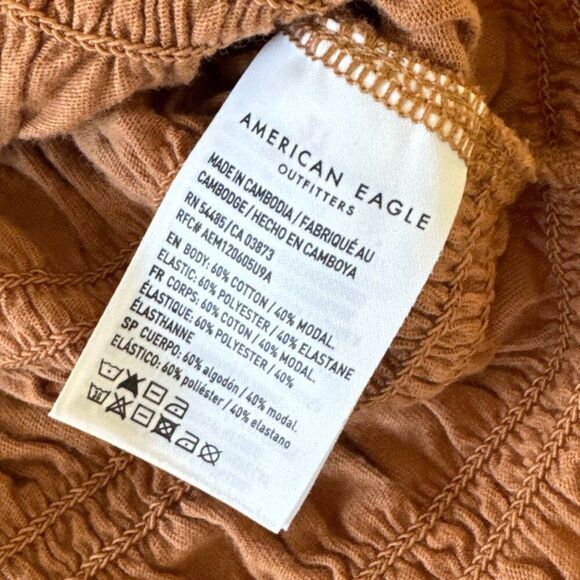 American Eagle‎ Stretch Ruched Crop Tube Top with Straps Rust Color Wm Sz XS - Picture 7 of 8